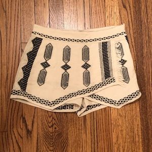 Free People Embroidered Fringe Aztec Skort